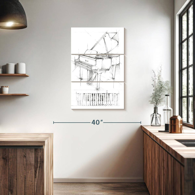 Abarca Piano Sketch, 38" H x 24" W