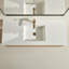Meuble-lavabo mural en contreplaqué pour salle de bain moderne avec lavabo en céramique