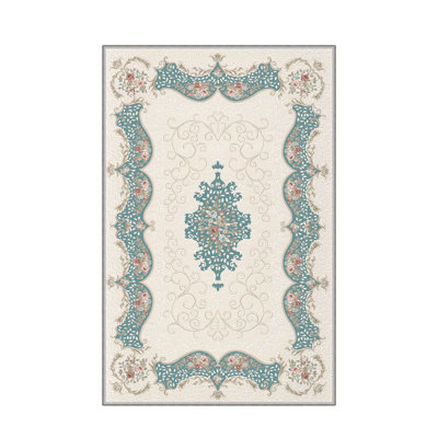 Stylish Woven Carpet, 31.5 x 47.2 inches | 100% Polyester, Pile Height: 0.04 inches, Total Height: 0.31 inches | Antibacterial, Non-Slip PVC Felt Underside | Machine Washable, Perfect for Living Room & Bedroom Decor