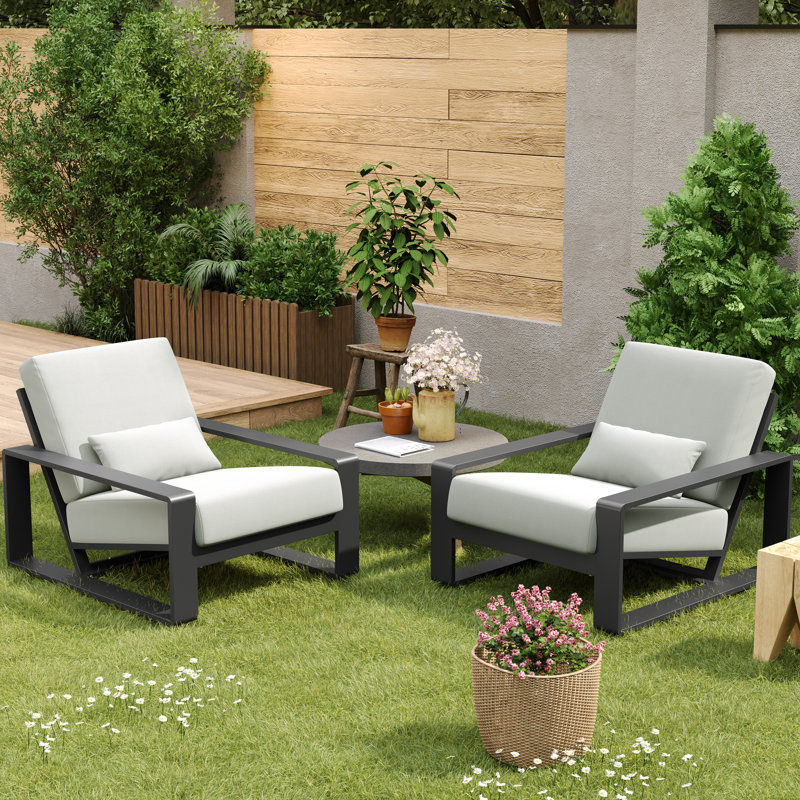 Chaises longues Chetan, Gris, Noir, noir, noir, noir
