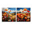 «Abstract Blooms Harmony Field», ensemble de 2 peintures murales en acrylique sur prairie-103921139