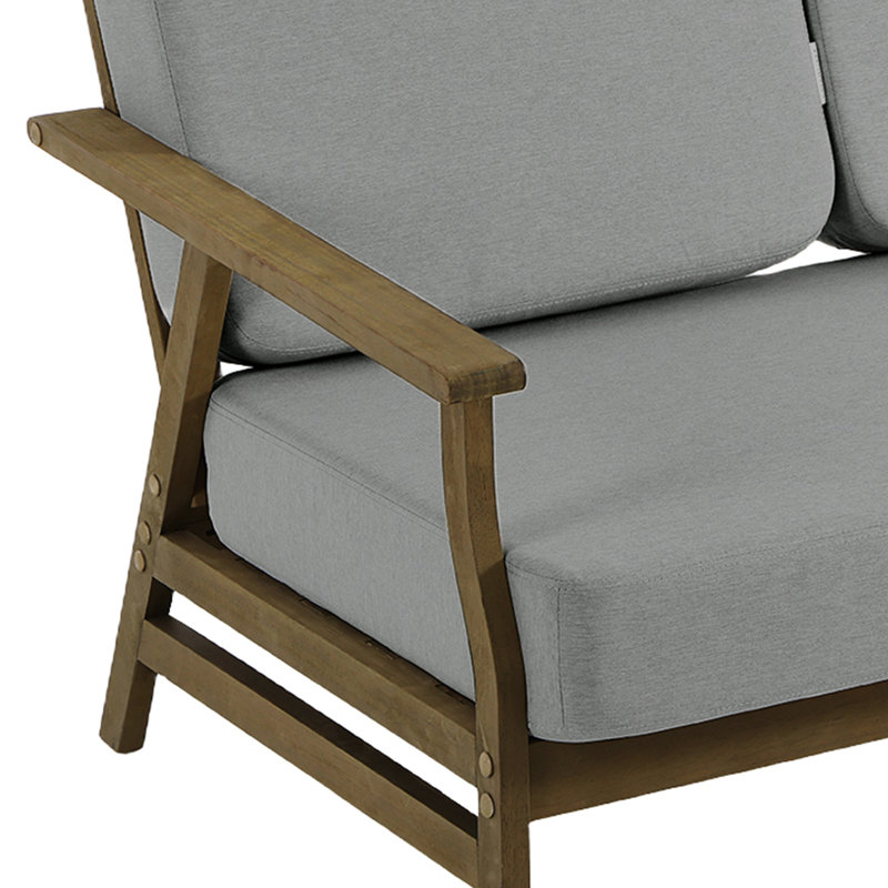 Ensemble de conversation d'extérieur 5 pièces Shweta, parfait pour recevoir avec les tables incluses, Gris, Brun