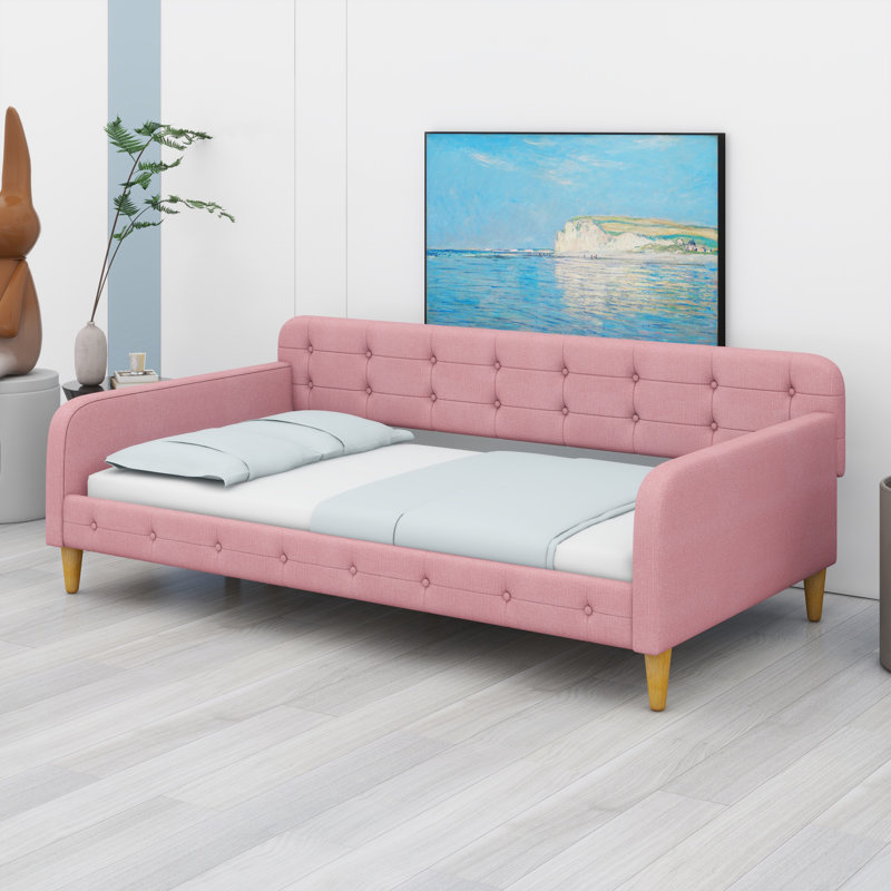 Upholstered Daybed With 4 Support Legs