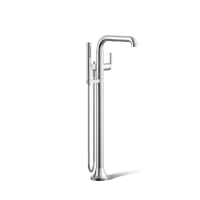 Tone Floor Mounted Clawfoot Tub Faucet, Polished Chrome
