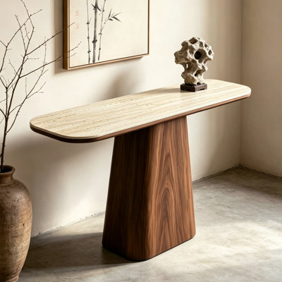 Console légère en pierre frittée de style luxueux.