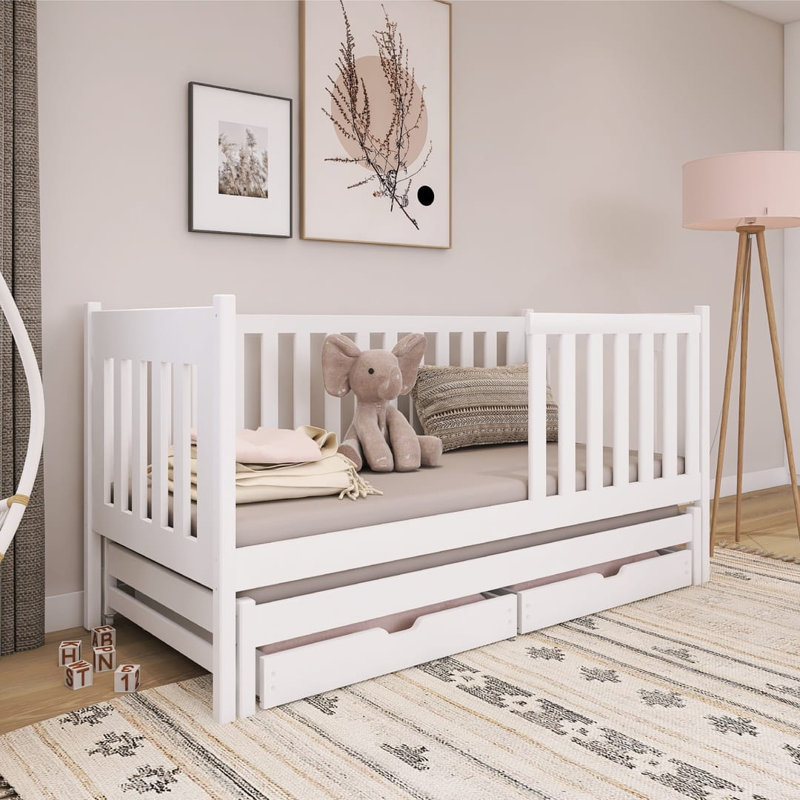 Livy Cabin Bed with Storage Included with Trundle Included, White