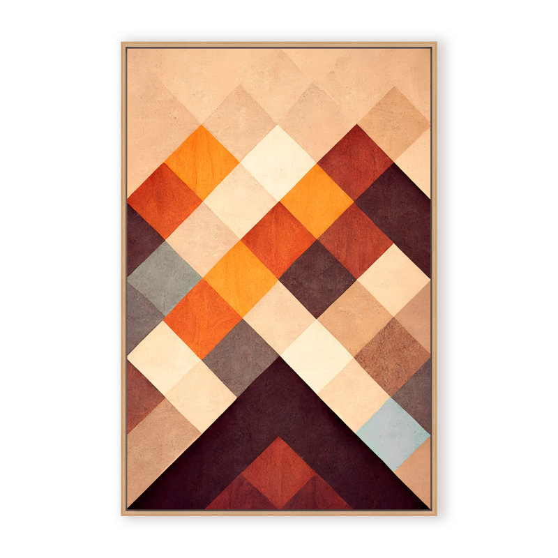 Abstract The Pyramid by  - Picture Frame Graphic Art on Paper, 24" H x 16" W x 1.125" D, Framed Matted Print, Brown