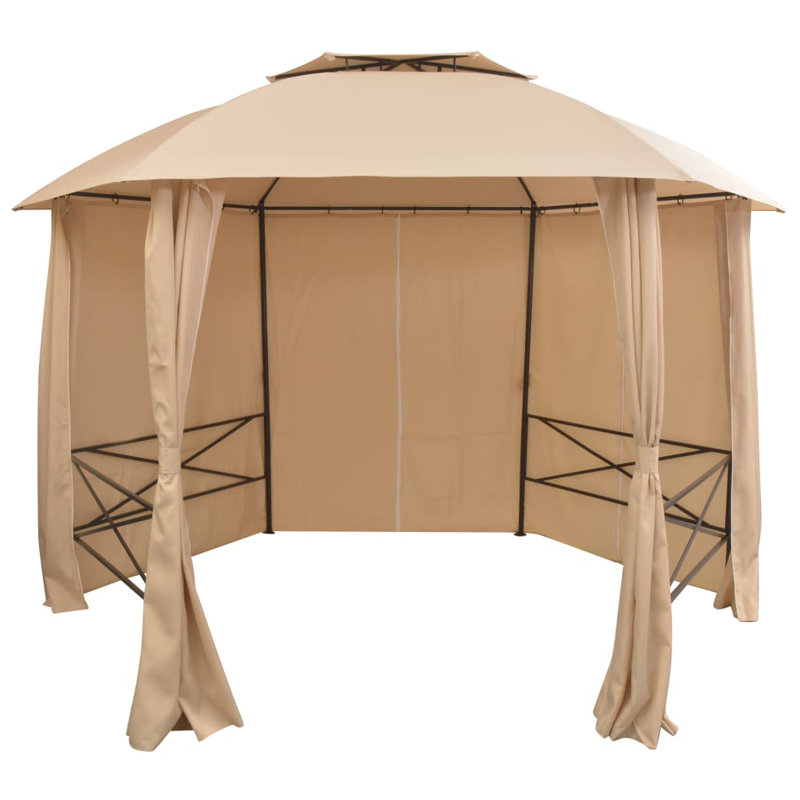 Garden 3m x 3.5m Steel Patio Gazebo, Beige