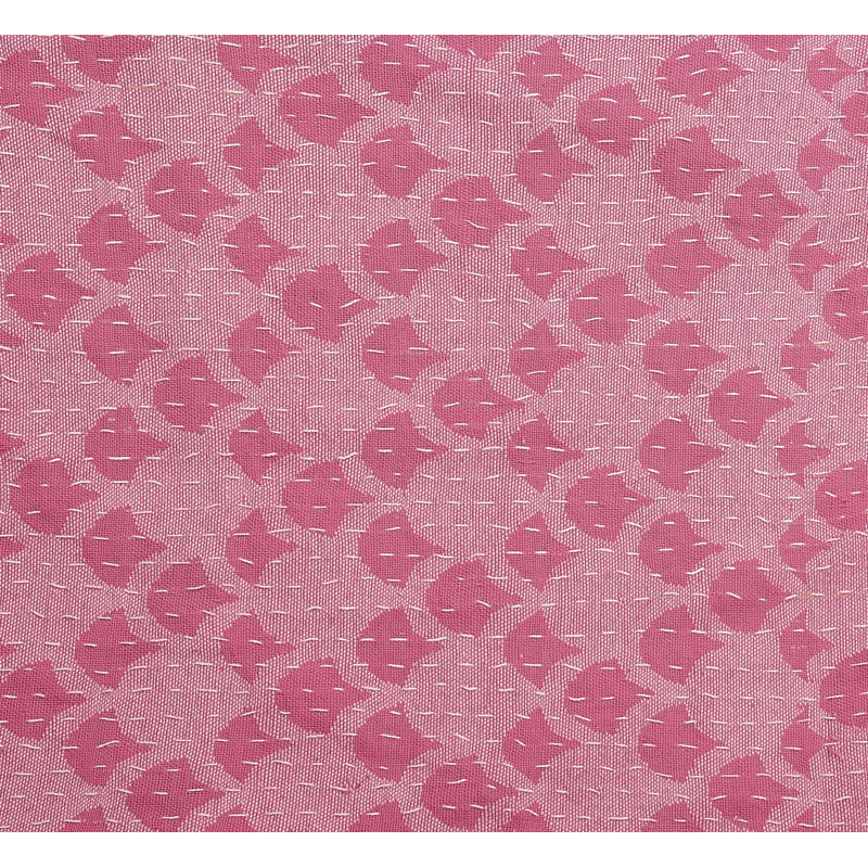 Artisan Hand Loomed Cotton Square Pillow - Pink Ginkgo Design - 24"