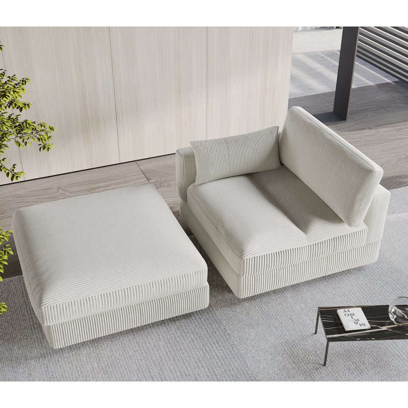 Vontavious Modular Corner Sofa, Left Hand Facing, Beige