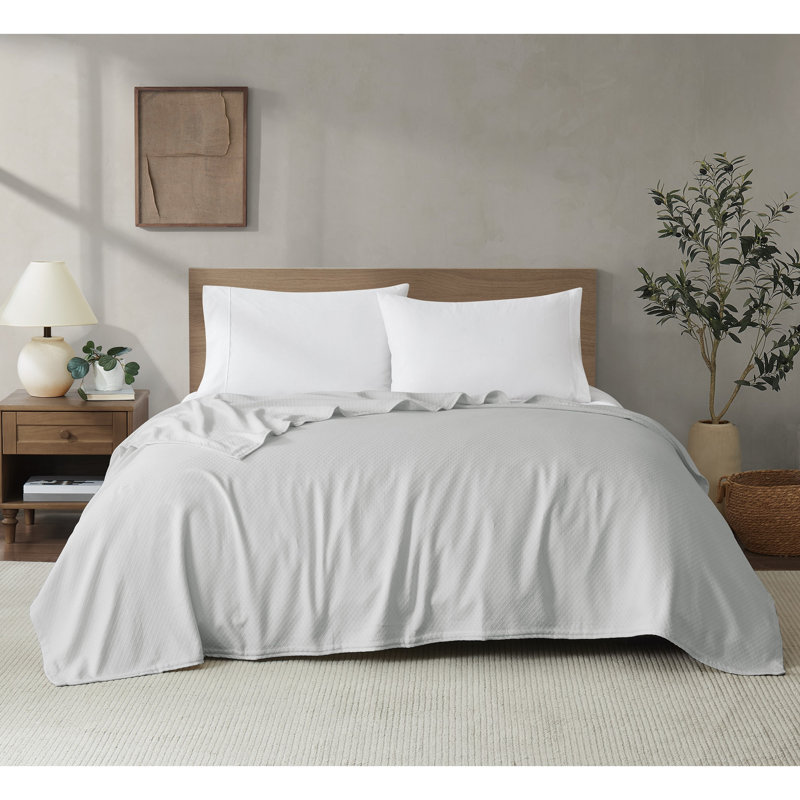 Couverture en coton Royal Velvet Dream, 68" W x 90" L, Gris