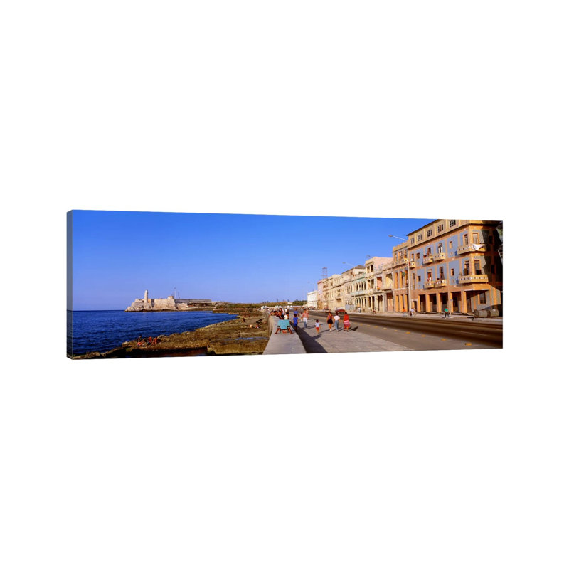 Malecon View, La Habana Vieja, Havana, Cuba by Panoramic Images - Wrapped Canvas Panoramic Print