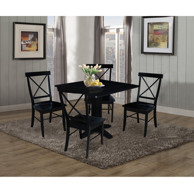 Dooly 4 - Person Solid Wood Top Pedestal Dining Set