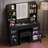 3-Drawer Vanity Desk With LED Mirror And Light Cabinets And Stool-1808230405