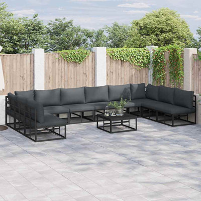 vidaXL Garden Sofa Set with Cushion Aluminium Furniture Patio Modern