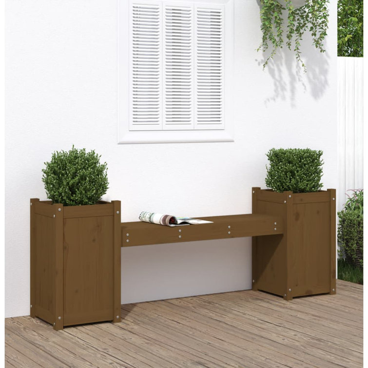 Davie Wooden Planter Bench