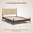 Marenzo Queen Platform Bed with Handwoven Headboard – American Walnut Veneer, Solid American Walnut Legs, Artisan Craftsmanship, Silent Slats, Effortless Assembly, Queen – Dark Walnut-1364901448-1364901450