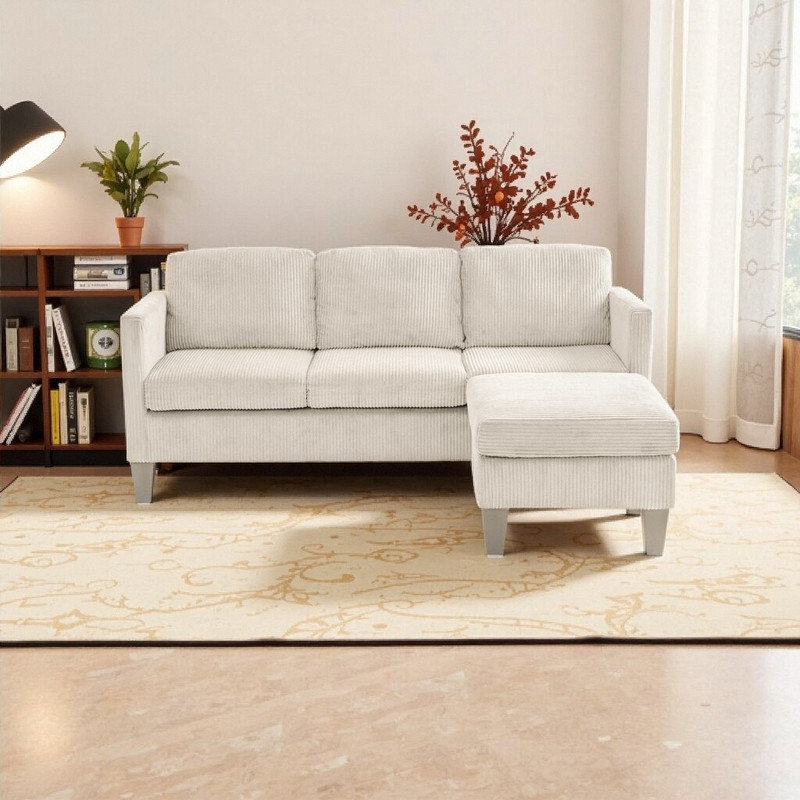 Canapé modulaire en L en velours avec mousse à mémoire de forme L et canapé 4 places Art déco pour petits espaces