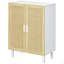 Buffet buffet, armoire de cuisine avec 2 portes en rotin et tablettes réglables-295626476
