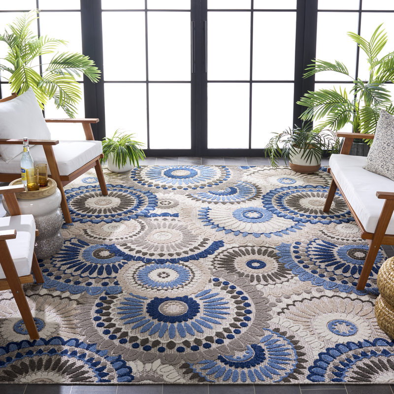 Delloyd Performance Geometric Indoor/Outdoor Area Rug, Rectangle 8' x 10'