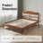 Retro Rattan-wood Blend Solid Rubber Wood Curved Bed Frame With Tool-free Hook And Loop Fastener Assembly & One-piece Silent Support Structure-1987097130