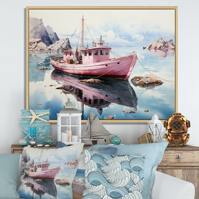 " Pink Teal Iceberg Arctic Mirage "