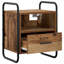 40 cm W Galvanised Steel Bedside Table-350445403