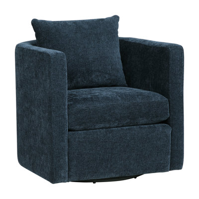 Navy Blue Swivel Barrel Chair