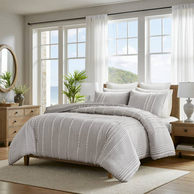 Ensemble de housse de couette en coton très jacquard avec détails jacquard
