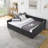 Button Tufted Upholstery Sofa Bed with 2 Drawer-649834710-649834711