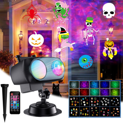 Projecteur de Noël d'Halloween pour l'extérieur, 20 effets HD avec vagues 3D et télécommande, éclairage de Noël 2025 pour la fête de Noël