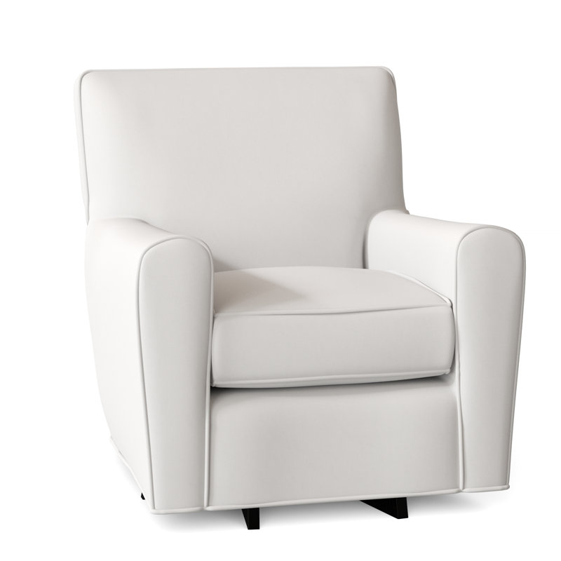 Venus Upholstered Swivel Armchair, No, Peyton 31 White Performance Twill