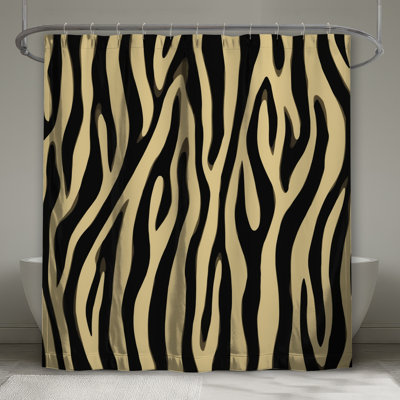 Zebra Print Pattern Shower Curtains Extra Long