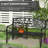 50" Outdoor Metal Welcome Bench, Garden Bench With Slatted Seat, Patio Bench For Park, Porch, Yard, Entryway, Black