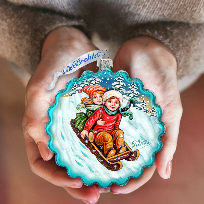 Holiday Splendor 4'' Handmade Glass Holiday Shaped Ornament