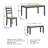 Malkin Dining Table With 4 Chairs And Bench, Set Of 6-99374591-111275600