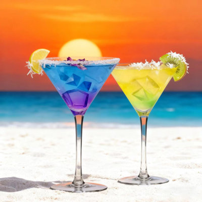 X Martini Glasses Set of 2, 9 oz Crystal Cocktail Glasses