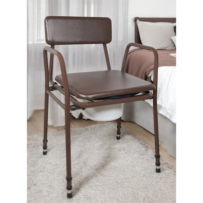 Essex Height Adjustable Commode Chair Brown
