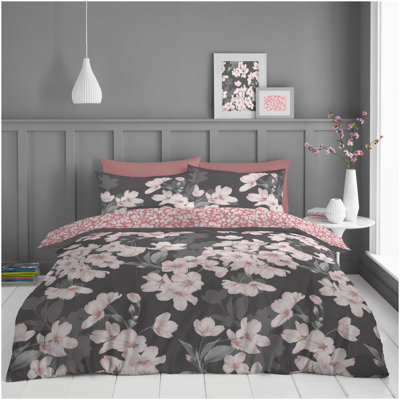Cotton Blend Floral Duvet Cover Set with Pillowcases