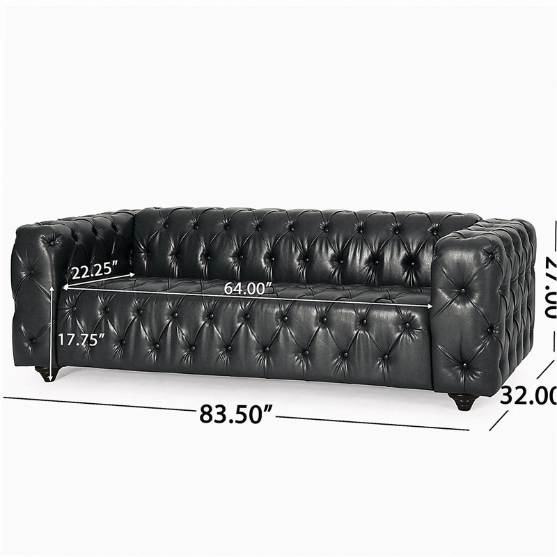Canapé 3 places avec pieds en bois Mirod Comfy