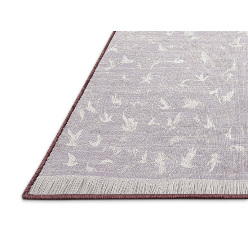 Tapis beige lavable à la machine, Carré 7 pi
