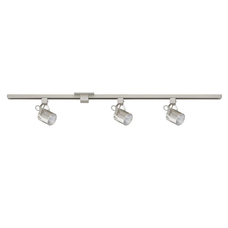 48.03'' 3 -Light Fixed Track Track Kit with Dimmable and Adjustable Head, Satin Nickel