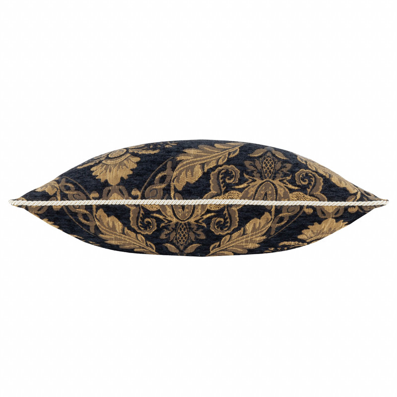Shiraz Floral Black Square Cushion, 45cm H x 45cm W