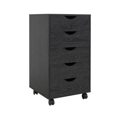 5-Drawer Rolling Office File Cabinet with Wheels, Under-Desk Storage Organizer for Documents, Files & Supplies – Home Office Filing Cabinet for Small Spaces, Mobile Storage Solution