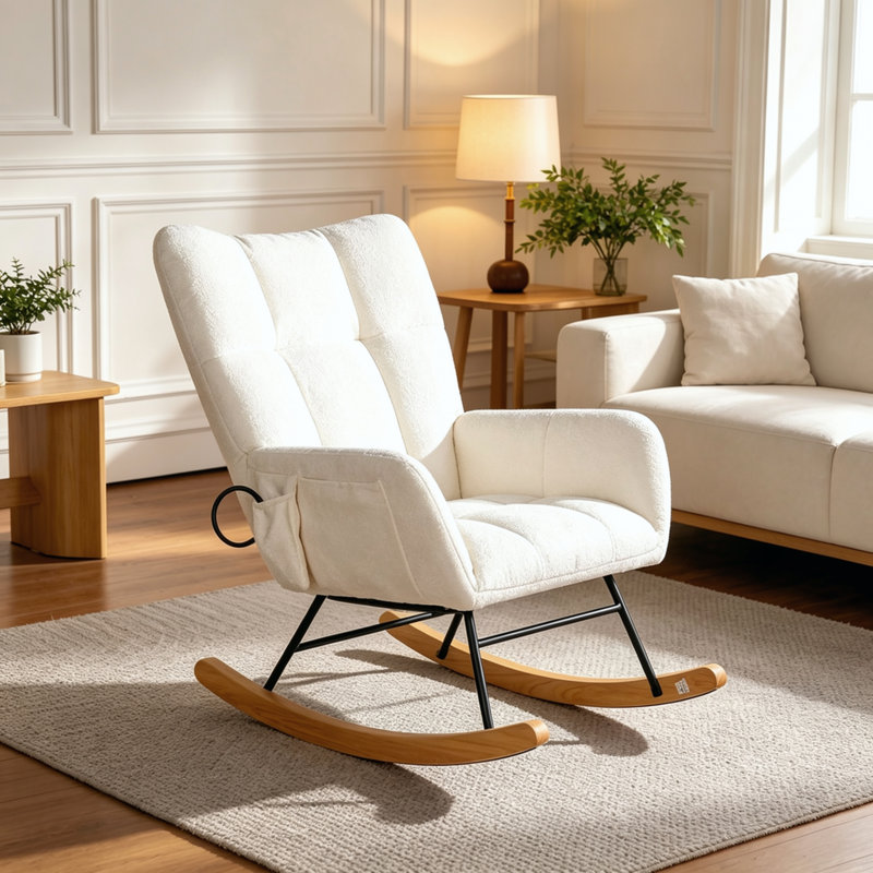 Chaise berçante Modern, Blanc