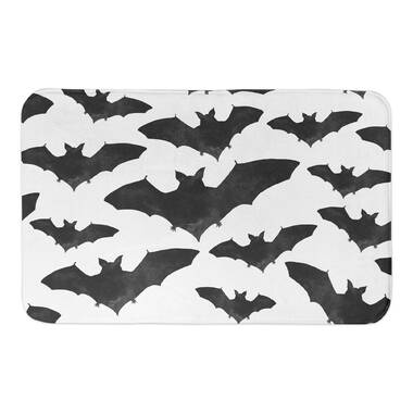 1set Bat Print Bath Mat