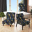 Mystical Blue Damask Mirage - Chaise d'appoint rembourrée de style traditionnel damassé