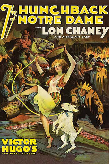 Impression de publicités non encadrées, "hunchback of notre dame", H 36 po x l 24 po x P 1,5 po