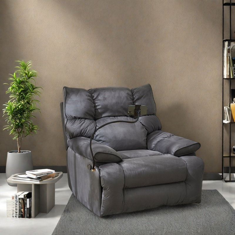 Chaise confortable et exquise en bois massif, Gris