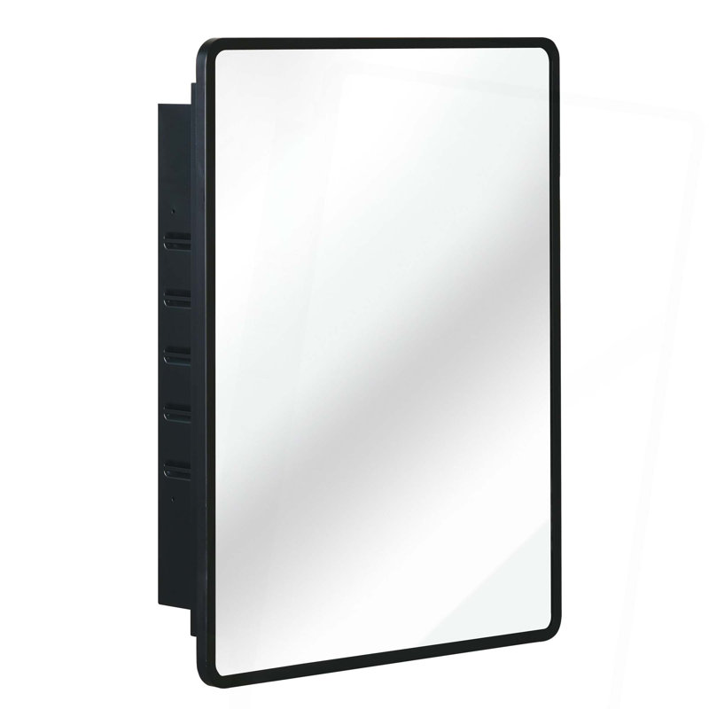 Armoire à miroir en métal à fixation murale ou encastrée